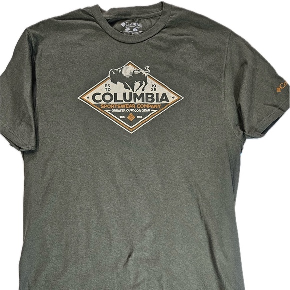 Columbia Shirt Mens Large Buffalo Graphic Outdoors Greater Outdoor Gear Tee - Picture 1 of 5